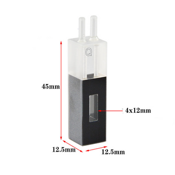 UV quartz micro black flow through cell,lightpath 10 mm