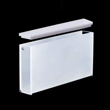 Optical glass macro volume cuvette with PTFE lid, 2 clear windows