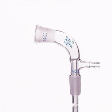 105° Distilling adapter with hose connector and Vacuum Take-off