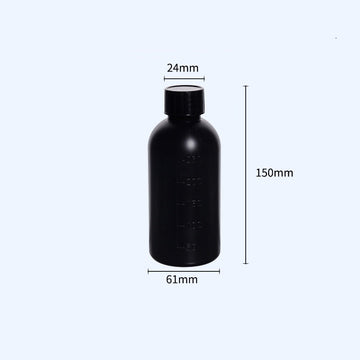 Narrow mouth bottles with screw cap, Plastic HDPE, black,capacity 250 ml to 1000 ml