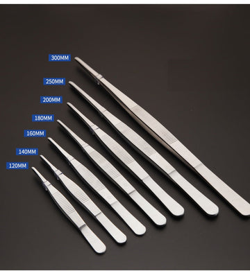 Tweezers with straight tip, length 10 to 30 cm