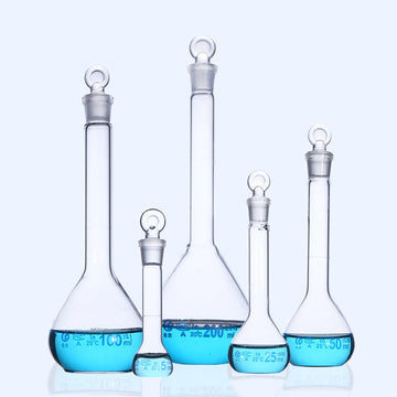 Volumetric flask, Class A, clear glass, 5 ml to 2000 ml