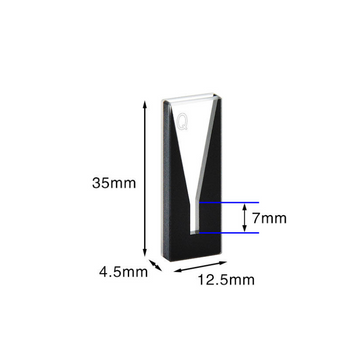 UV quartz sub-micro black cuvette,2 clear windows