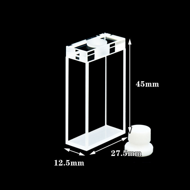 UV macro quartz cuvettes with PTFE stopper,Lightpath 25 mm
