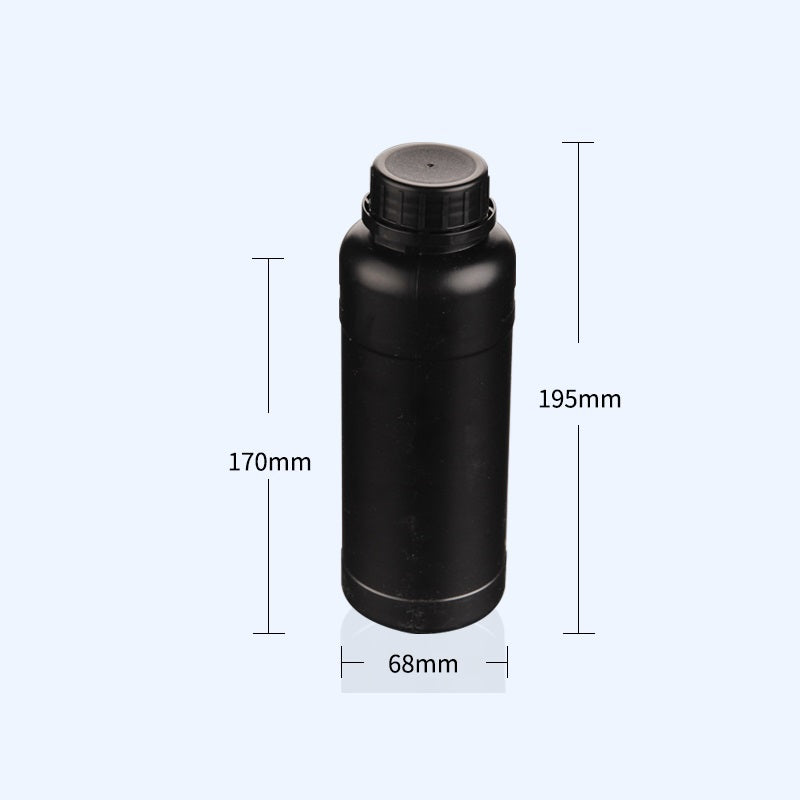 Wide mouth bottles with screw cap, Plastic HDPE, black, capacity 250 ml to 500 ml