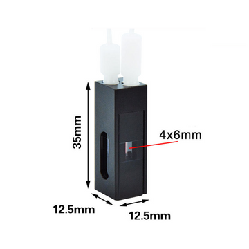UV quartz sub-micro tablet dissolution cell with PTFE tubing and 4x6 mm window,3 clear windows