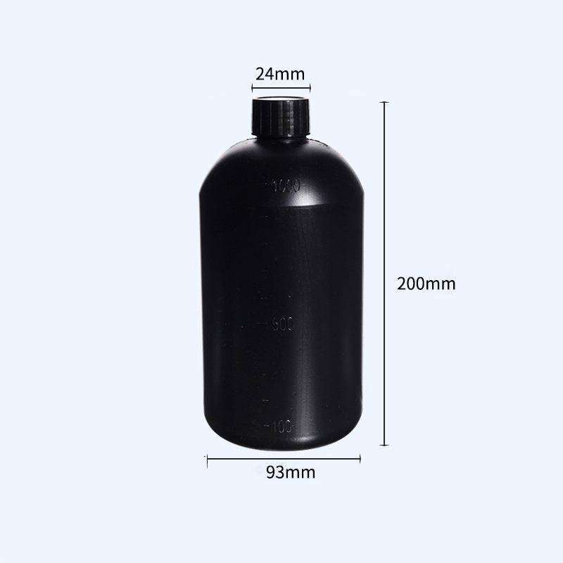 Narrow mouth bottles with screw cap, Plastic HDPE, black,capacity 250 ml to 1000 ml