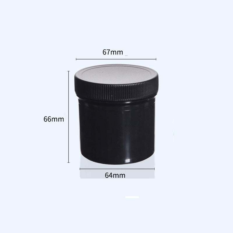 Wide-neck jar , Plastic HDPE, black, capacity 100 ml to 500 ml