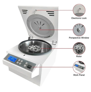 Benchtop Low-Speed Centrifuge, 304 Stainless, 100-4000 rpm, 15 ml Capacity, Angle Rotor/Swing Rotor