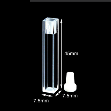 UV quartz semi-micro cuvette with PTFE stopper, Lightpath 5 mm, 4 clear windows