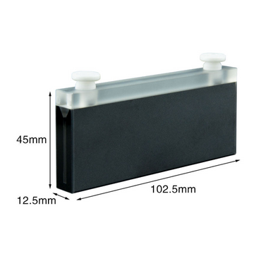UV quartz macro black cuvette with PTFE stopper, lightpath 100 mm, 2 clear windows