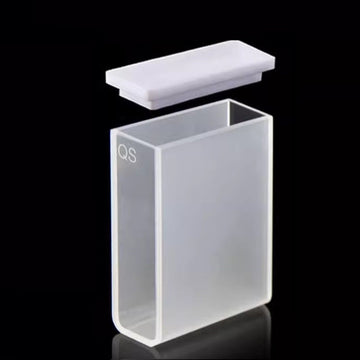 UV quartz macro volume cuvette with PTFE lid, long lightpath, 2 clear windows