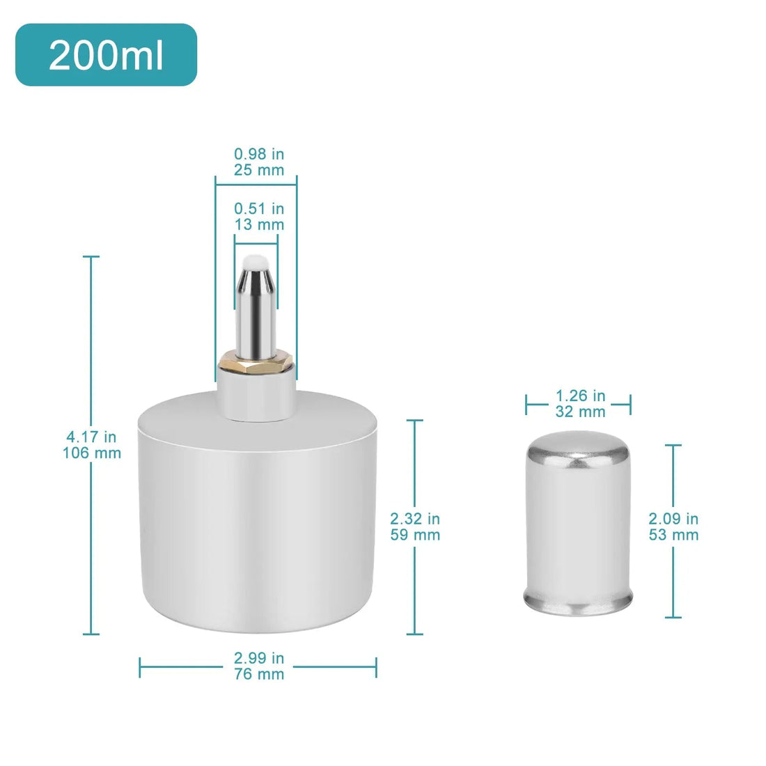 Alcohol Lamp, Stainless Steel, No Alcohol Included, 200/400 ml