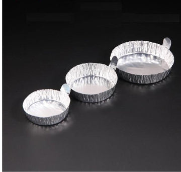 Alu dishes with handle for weighing, 100 pcs/pack