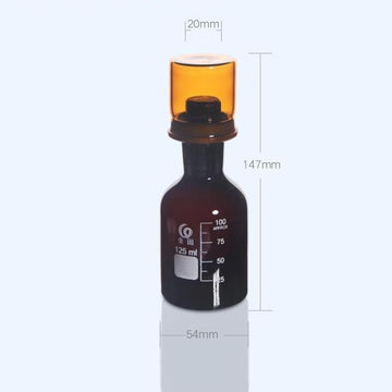 Bod bottle with cover, brown glass, 125 ml to 1000 ml
