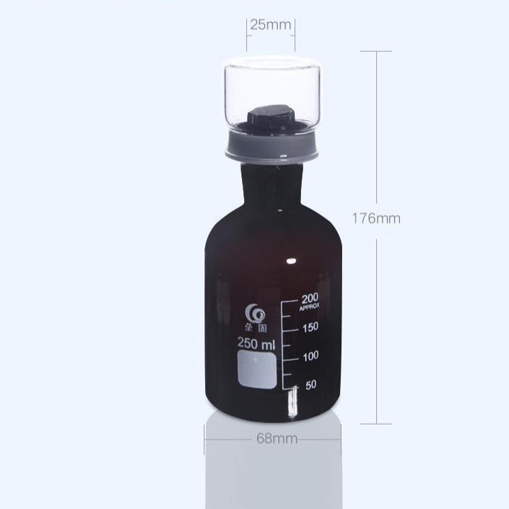 Bod bottle with cover, brown glass, 125 ml to 1000 ml