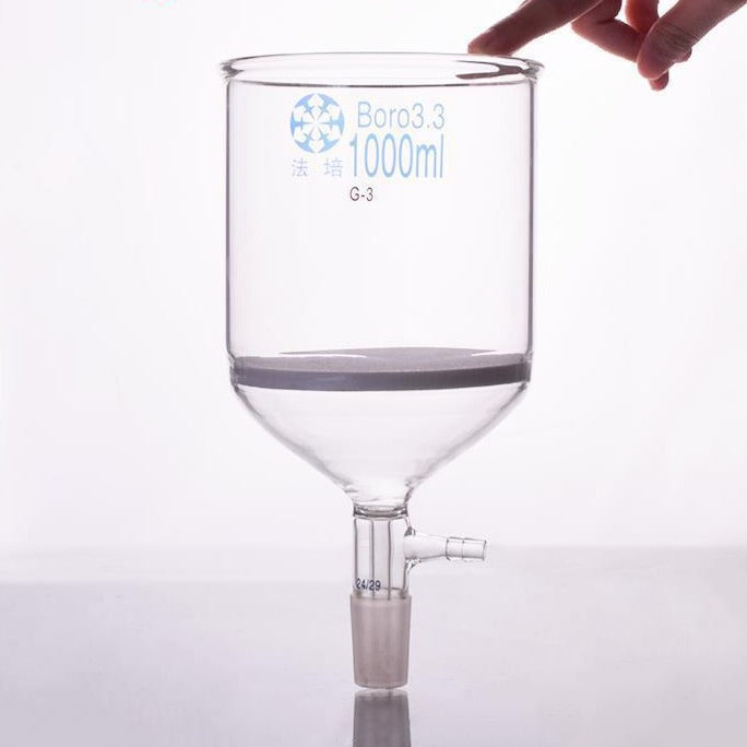 Nutsche filter with frit, joint and hose connector, 500 ml to 3000 ml