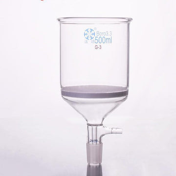 Nutsche filter with frit, joint and hose connector, 500 ml to 3000 ml
