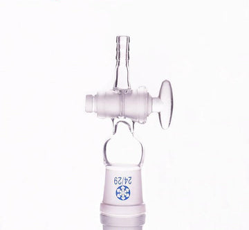 Connecting adapter with joint socket, hose connector and stopcock