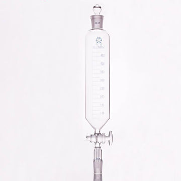 Cylindrical dropping funnel with stopcock and stopper,graduated, 50 to 1000 ml