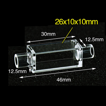 UV quartz marco flow through cells, lightpath 10 mm, 4 clear windows
