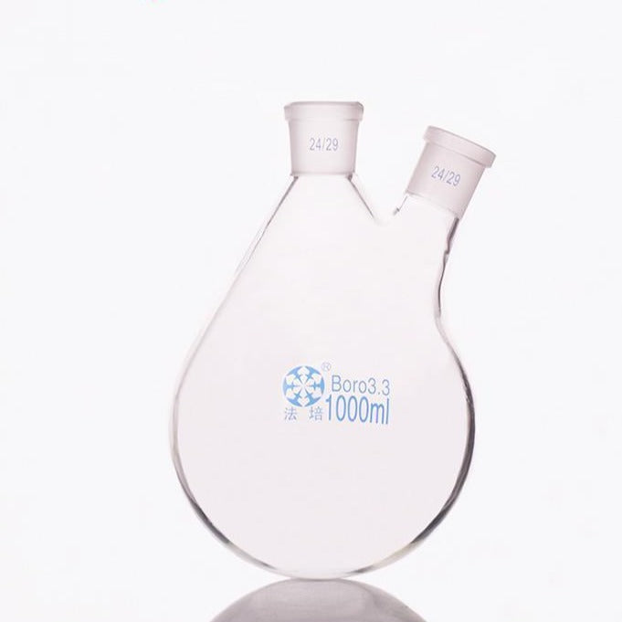 Double-necked evaporating flask, bevelled side necks,  25 to 3000 ml