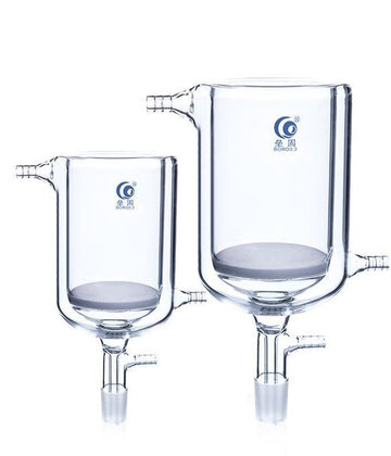 Double jacketed nutsche filter with frit and joint, 100 ml to 1000 ml