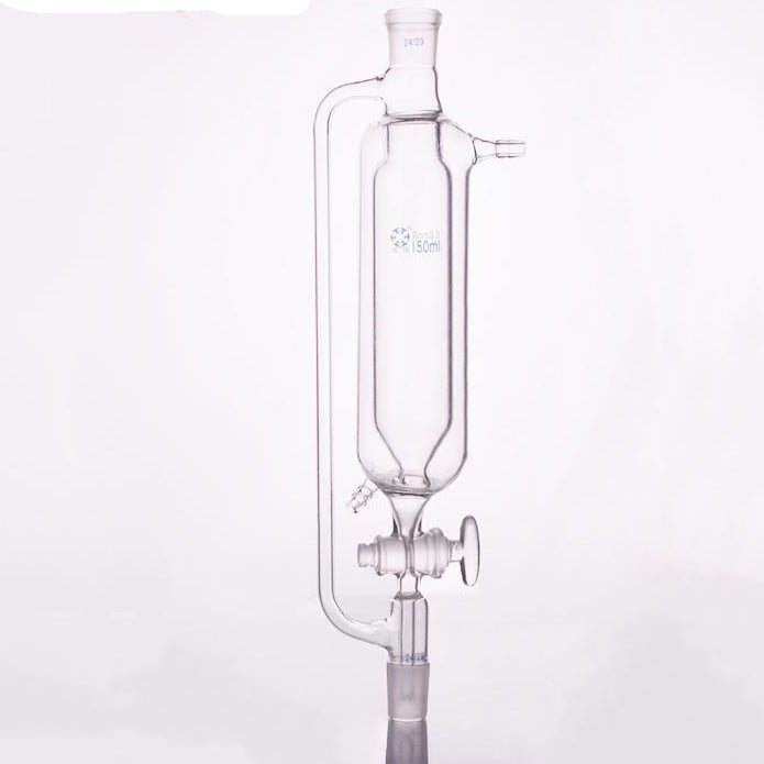 Double jacketed dropping funnel with pressure compensation and glass stopcock, 50 ml to 2000 ml