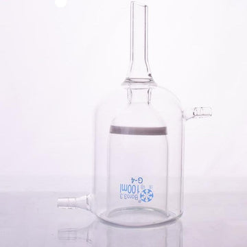 Double jacketed nutsche filter with frit, 50 ml to 2000 ml
