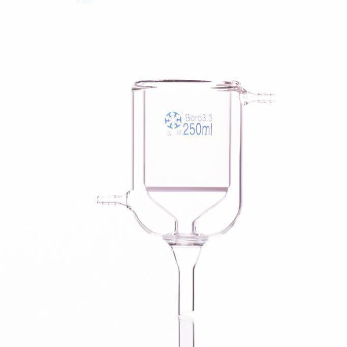 Double jacketed nutsche filter with frit, 50 ml to 2000 ml