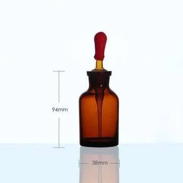 Dropper bottle with pipette, brown glass, 30 ml to 125 ml