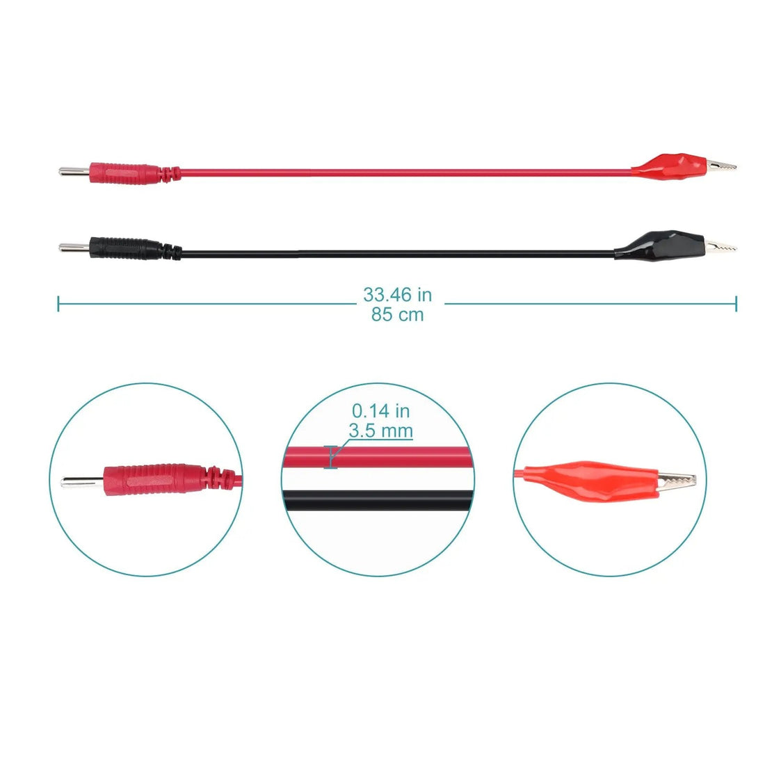Electrolytic Electronics Alligator Clip to Spade Lug Terminal Test Leads