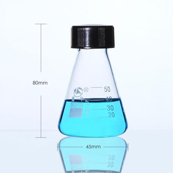 Erlenmeyer flask with screw closure, 50 ml to 1000 ml