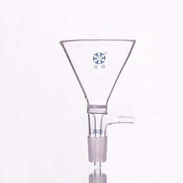 Funnel with frit, joint and hose connector, diameter 50 mm to 150 mm