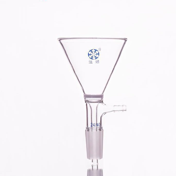 Funnel with frit, joint and hose connector, diameter 50 mm to 150 mm