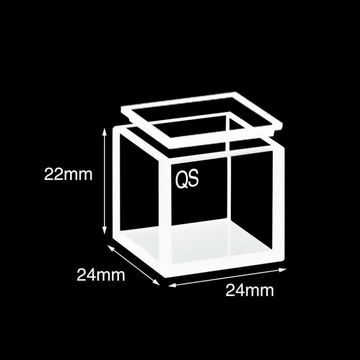 UV quartz square cell with lid, 4 clear windows