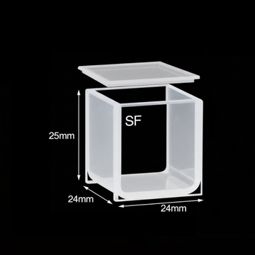 UV quartz square cell with lid, 2 clear windows
