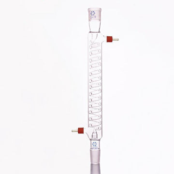 Graham condenser with joint and unscrewable plastic connectors, length 200 mm to 400 mm.