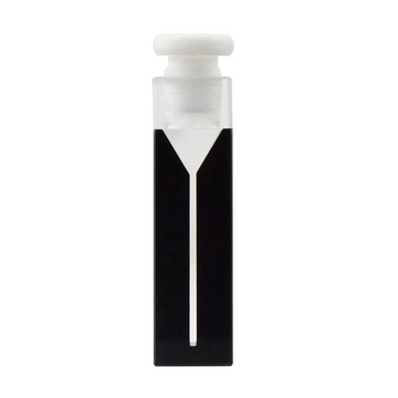 UV quartz semi micro black cuvettes with PTFE stopper, Lightpath 10 mm, 2 clear windows