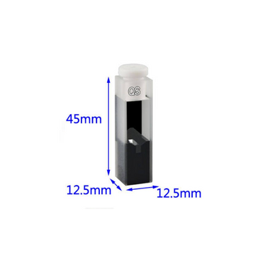 UV sub-micro black cuvette with PTFE stopper,2 clear windows