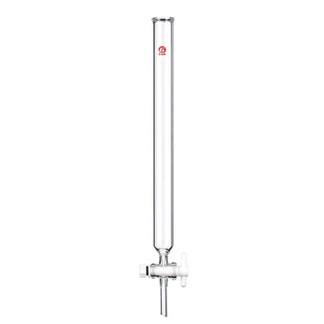 Chromatography column with beaded rim and PTFE stopcock without frit