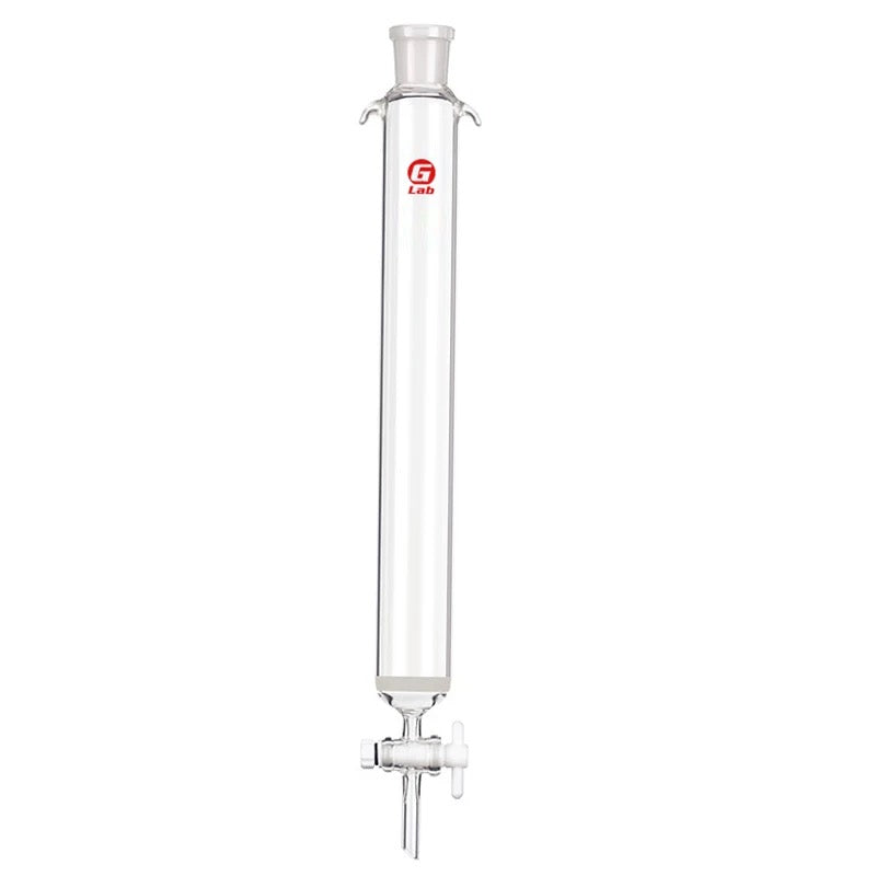 Chromatography column with beaded rim and PTFE stopcock without frit