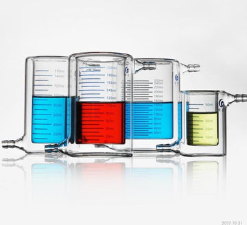 Electrochemical cell with water jacket, graduated, capacity 50 ml to 5000 ml