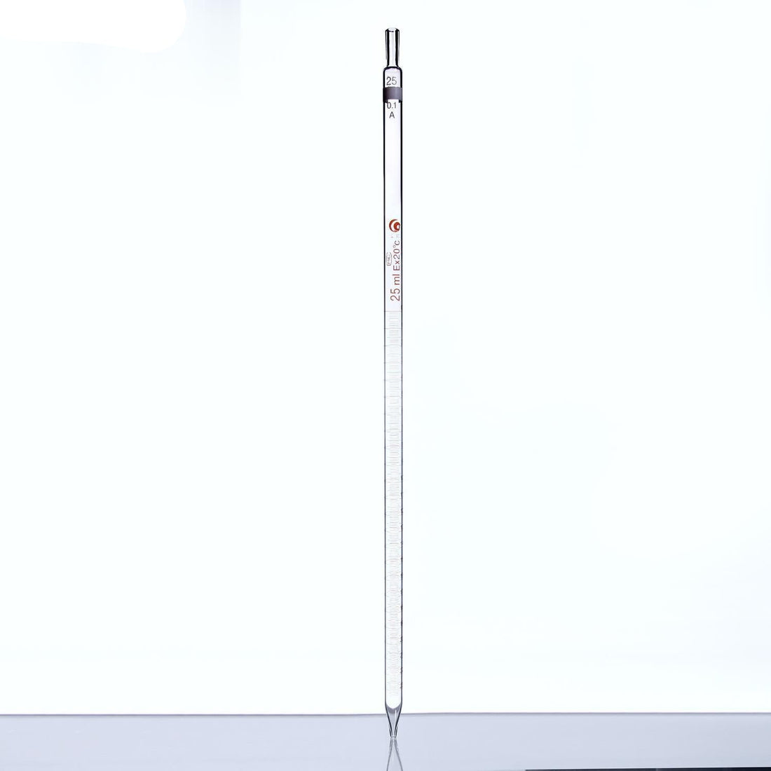 Measuring pipettes, capacity 0.1 to 50 ml, graduation 0.1 ml