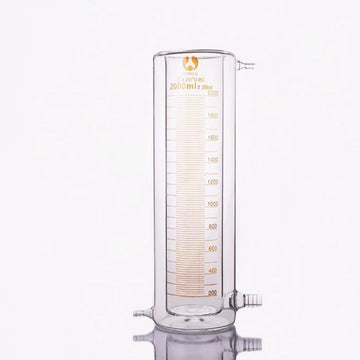 Double jacketed measuring cylinder, capacity 200 to 2000 ml