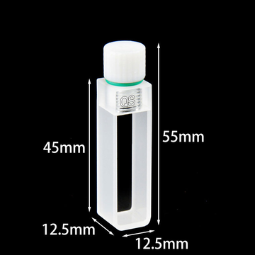 UV quartz inner threaded cuvettes with PTFE stopper, lightpath 10 mm