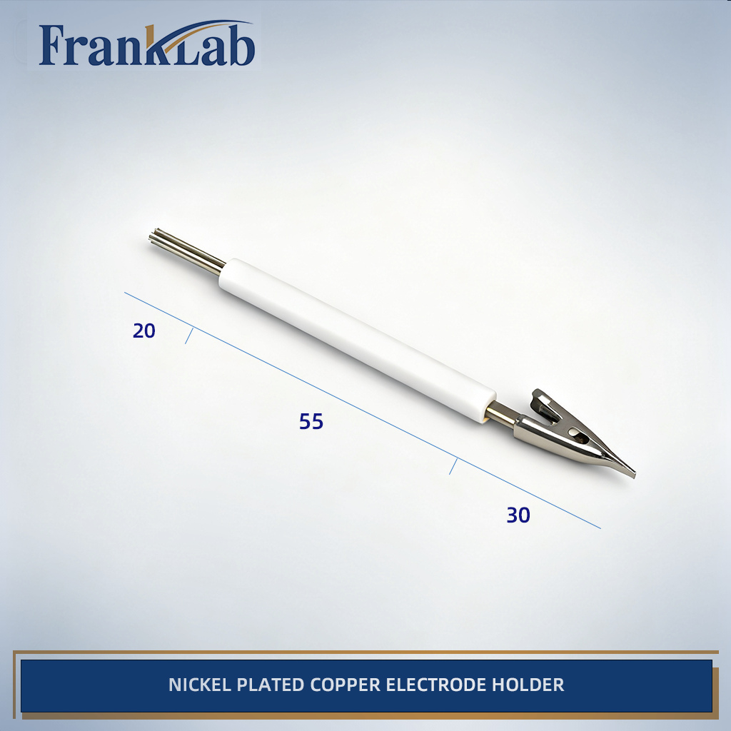 Nickel-Plated Copper Electrode Holder，  0.1-5 mm Clampable Thickness, >99.99% Purity