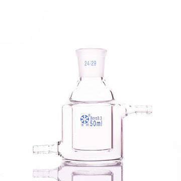 Double jacketed cylindrical flask, capacity 50 to 5.000 ml