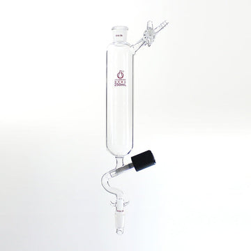 Schlenk funnel with high vacuum valve and stopcock on side, capacity 100 to 250 ml