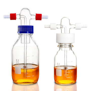 Gas wash bottle with screw cap, graduated, 100 to 1000 ml